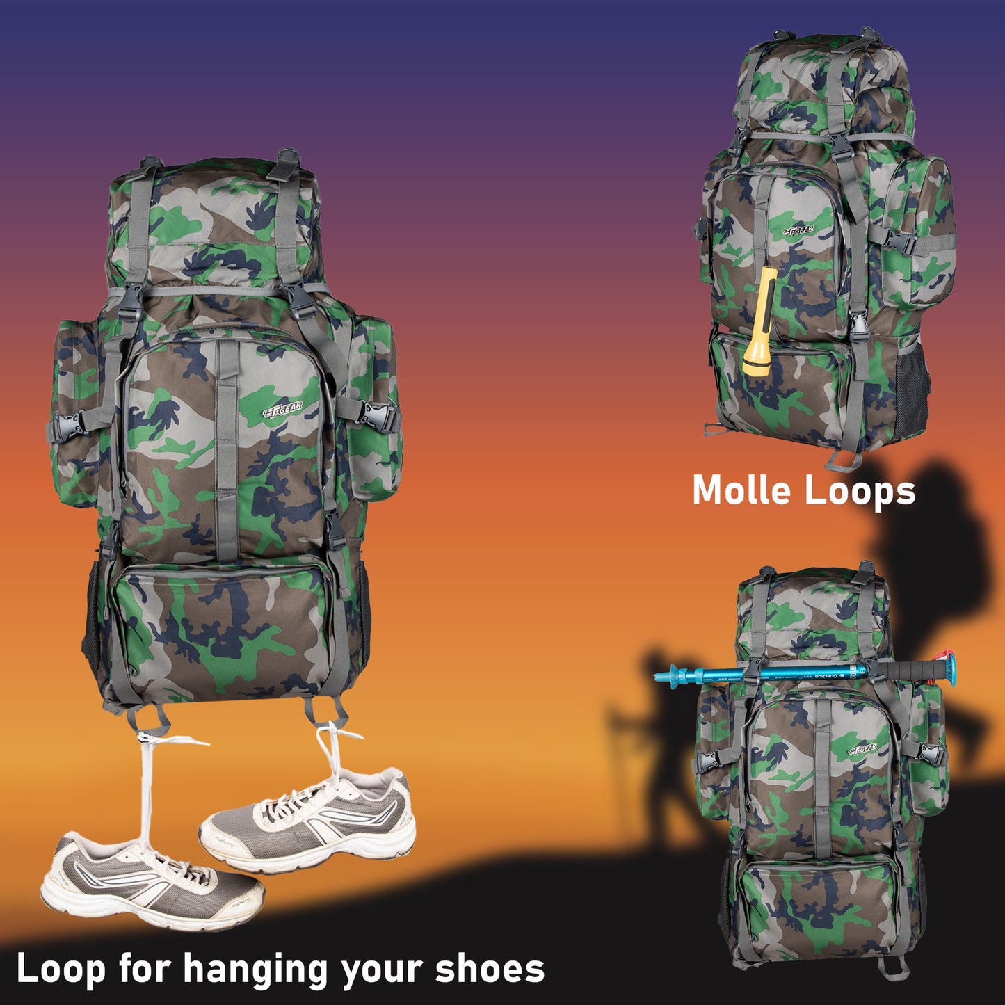 Military Neutron 50L Woodland A Camo Rucksack