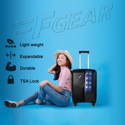 STV PP04 20" Black Expandable Cabin (Small) Suitcase