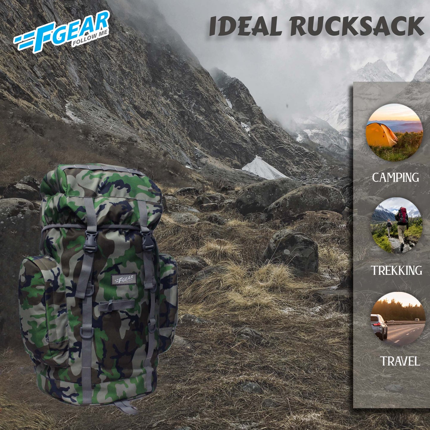 Platoon 46L Woodland Rucksack