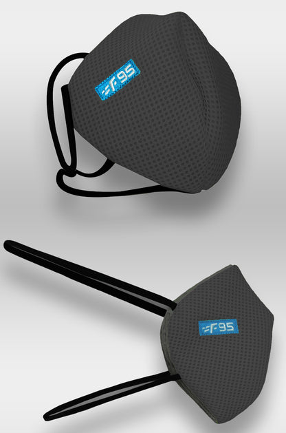 F Gear Pearl F95 Mask Grey Pack of 1 Safeguard 7 layer ISO CE SITRA lab certified >95% Bacteria Filtration