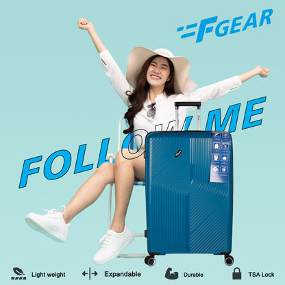 STV PP04 28" Blue Expandable Large Check- in Suitcase