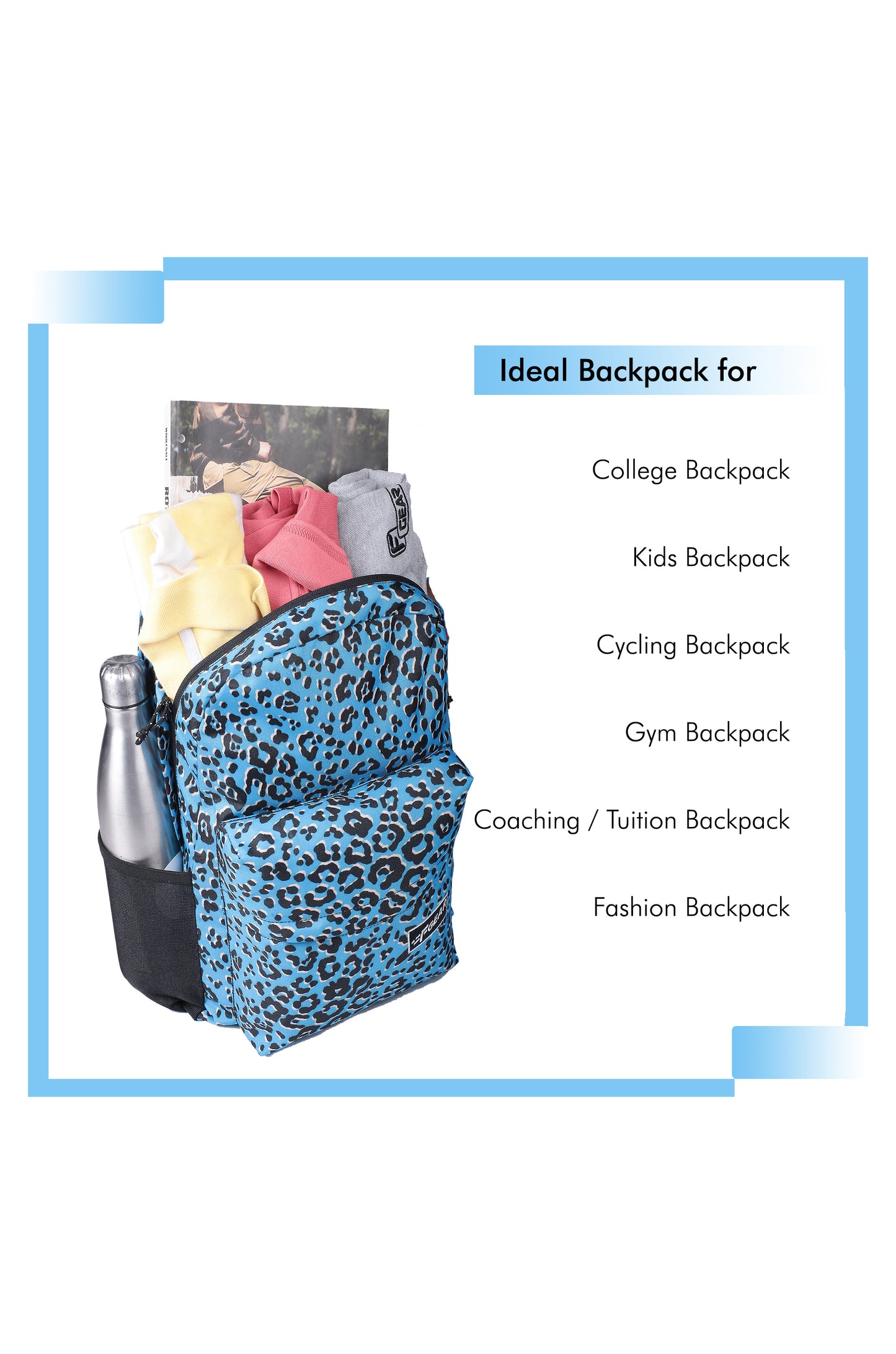 Emprise 23L Animal Print Blue Backpack