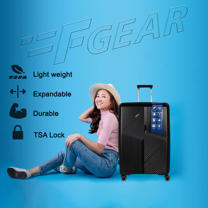 STV PP04 24" Black Expandable Medium Check- in Suitcase