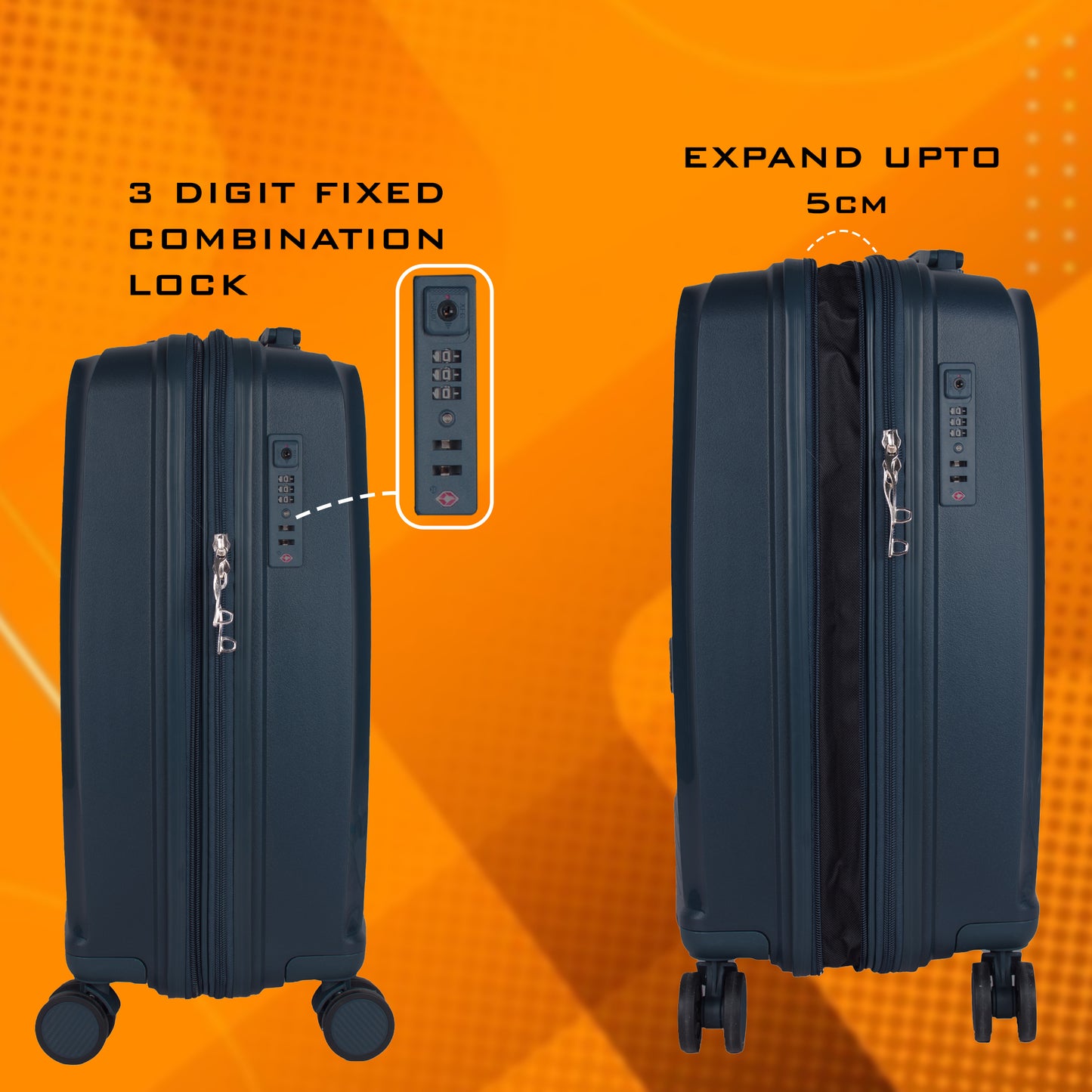 STV PP02 28" Dark Blue Expandable Large Check-in Suitcase