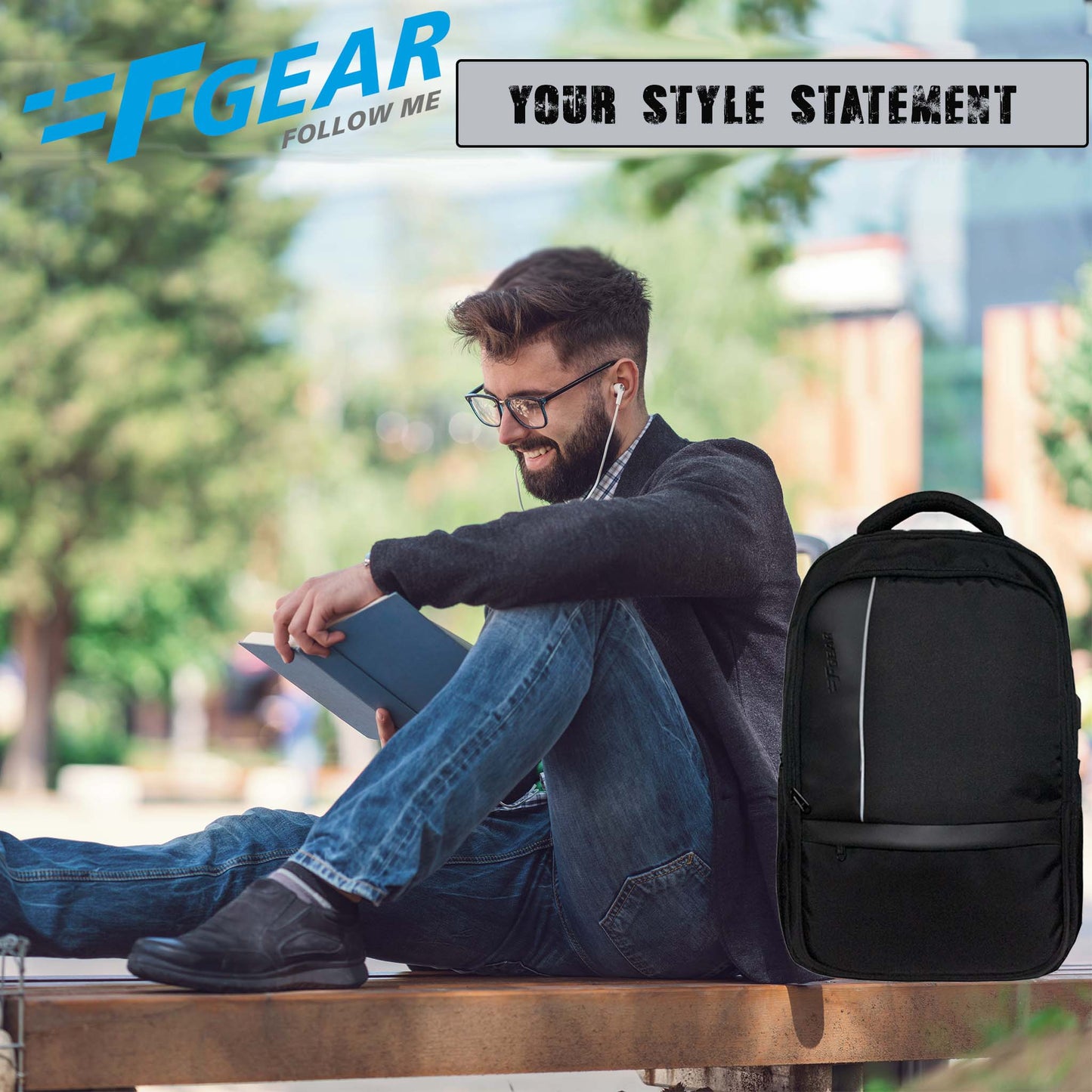 Cloud 23L Black Laptop Backpack
