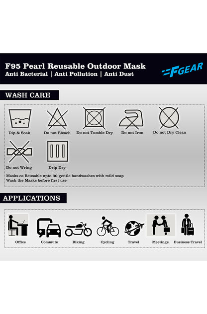F Gear Pearl F95 Mask  F green-Navy Blue-Sea green 7 layer ISO CE SITRA lab certified >95% Bacteria Filtration PACK-3