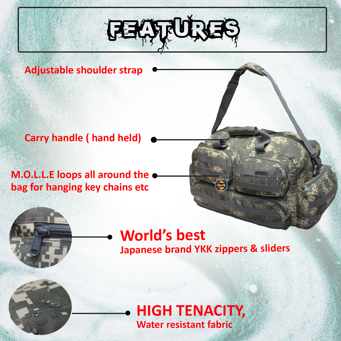 Skyler 48L Marpat ACV Travel Duffel Bag