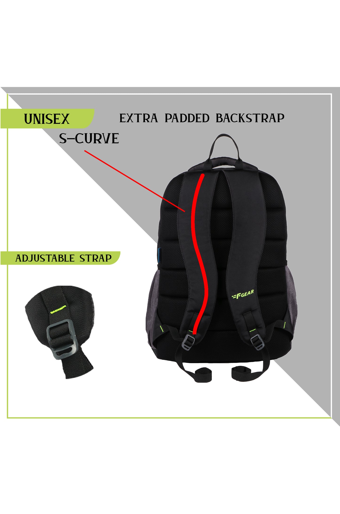Amigo 37L Guc Black Gry F Grn Backpack