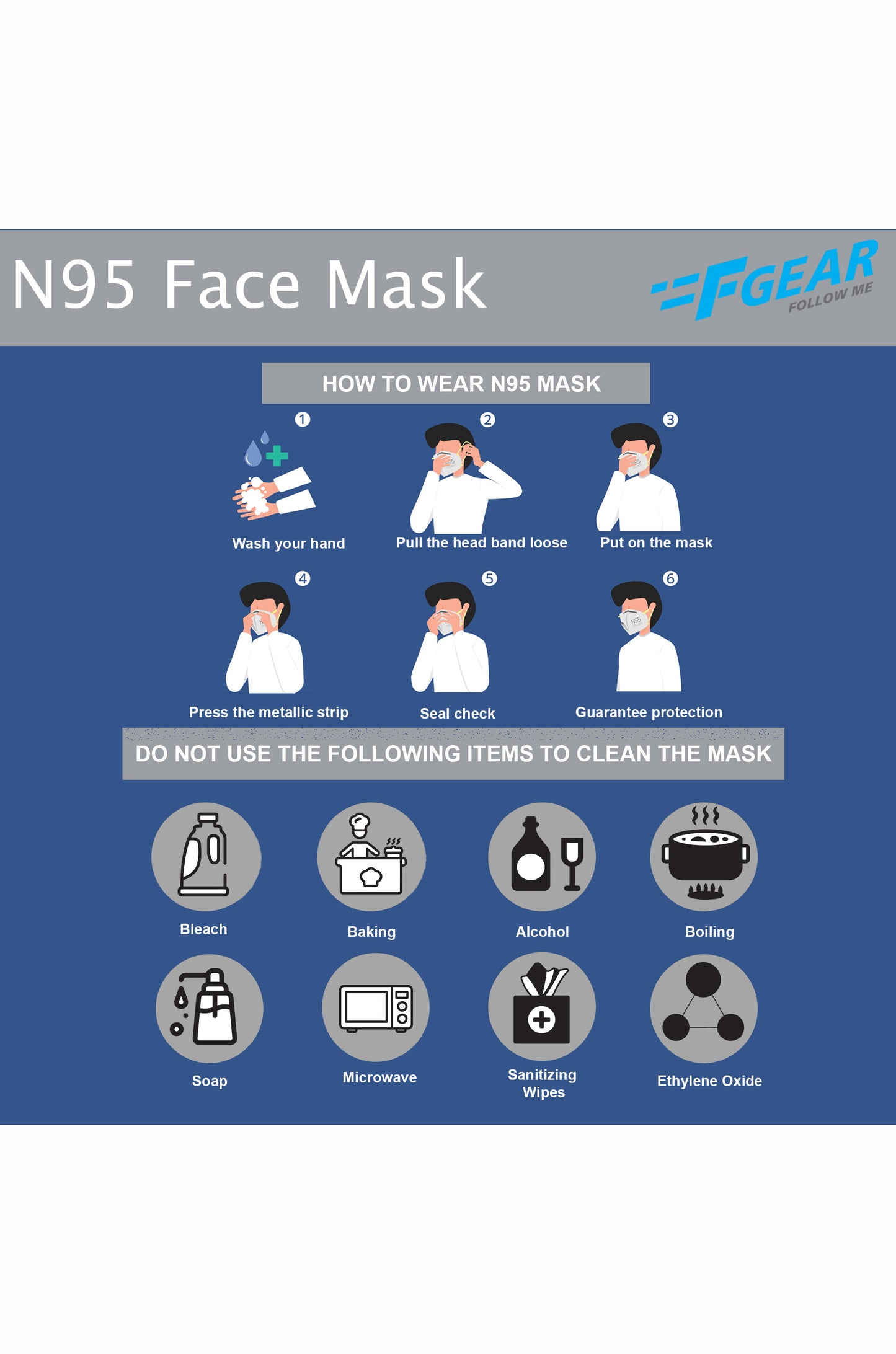F Gear N95 Mask Pack of 3 (3640)