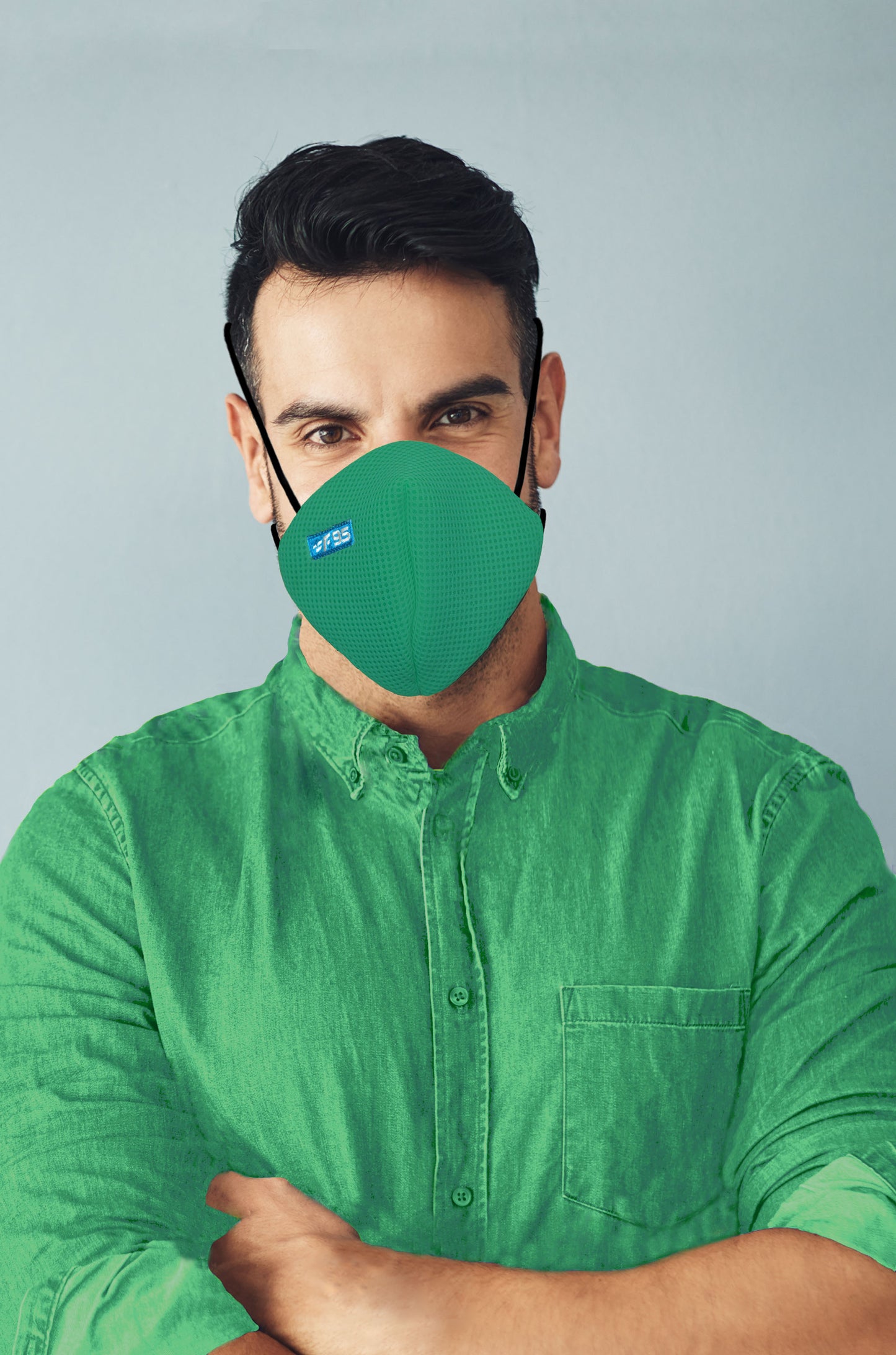 F Gear Pearl F95 Mask Sea Green Pack of 1 Safeguard 7 layer ISO CE SITRA lab certified >95% Bacteria Filtration