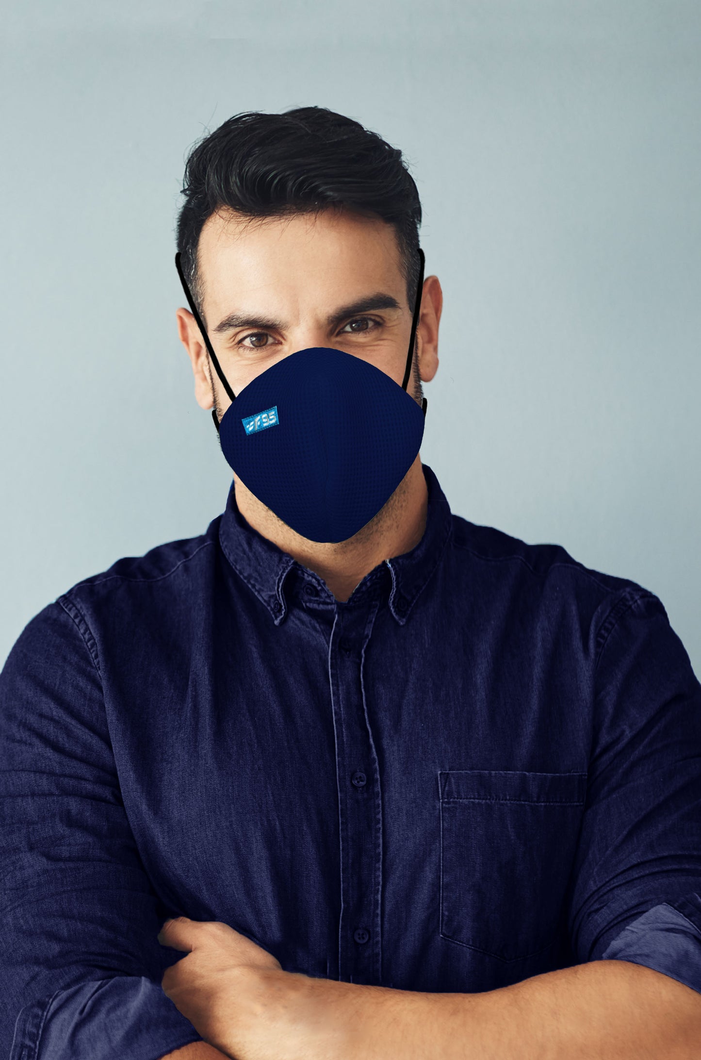 F Gear Pearl F95 Mask Navy Blue Pack of 1 Safeguard 7 layer ISO CE SITRA lab certified >95% Bacteria Filtration