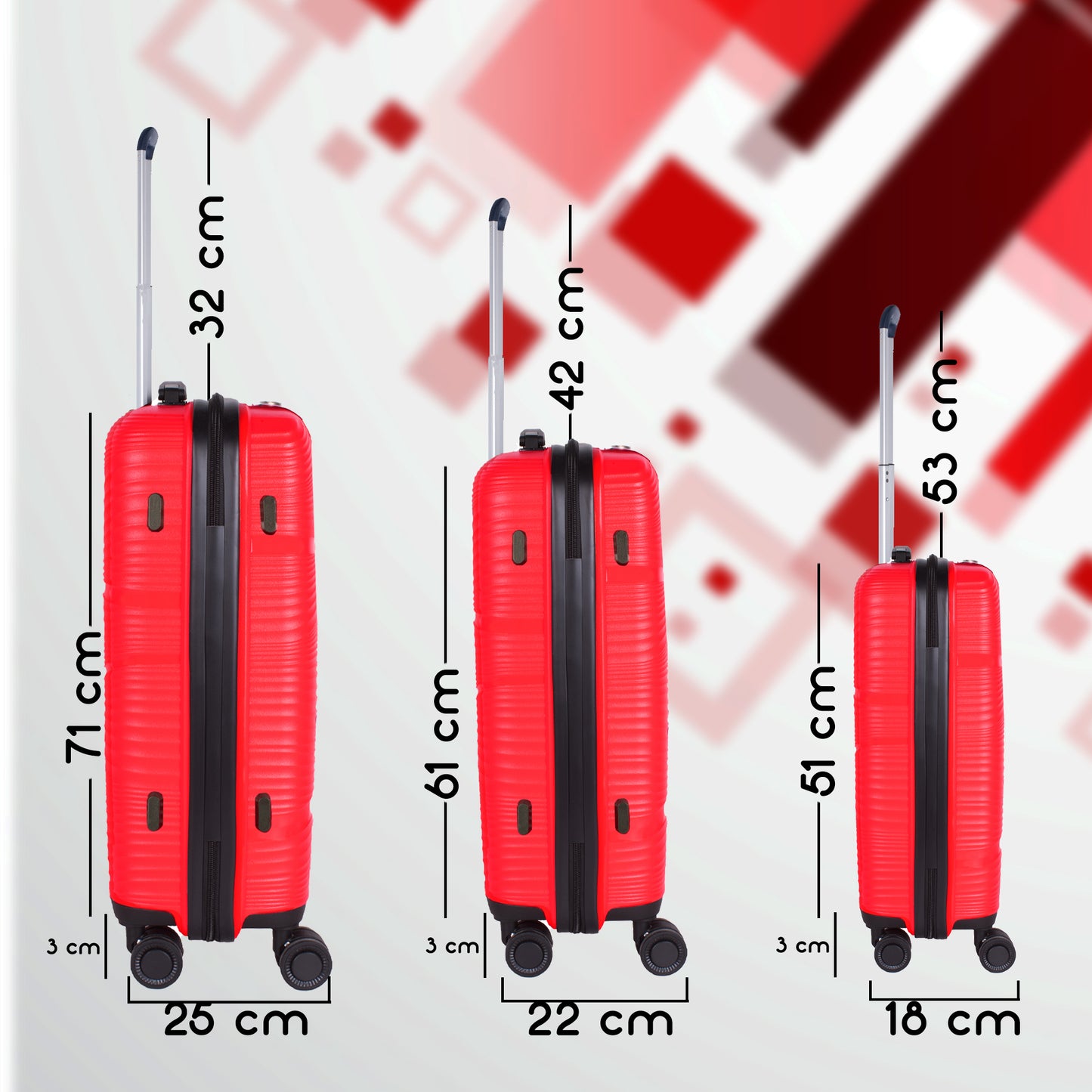 Joy PP008 20" Red Cabin (Small) Suitcase