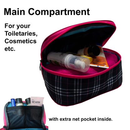 Cypress Plaids Black Pouch Set of 3