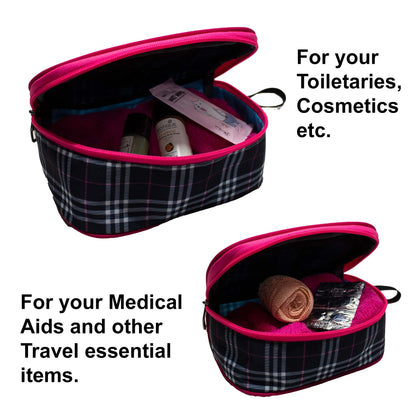 Cypress Plaids Black Pouch Set of 3