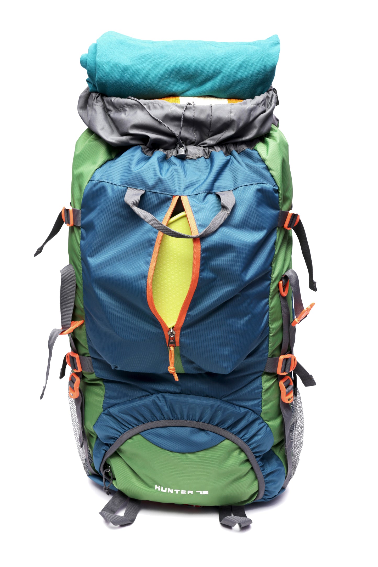 Hunter 75L Blue Green Rucksack with Raincover