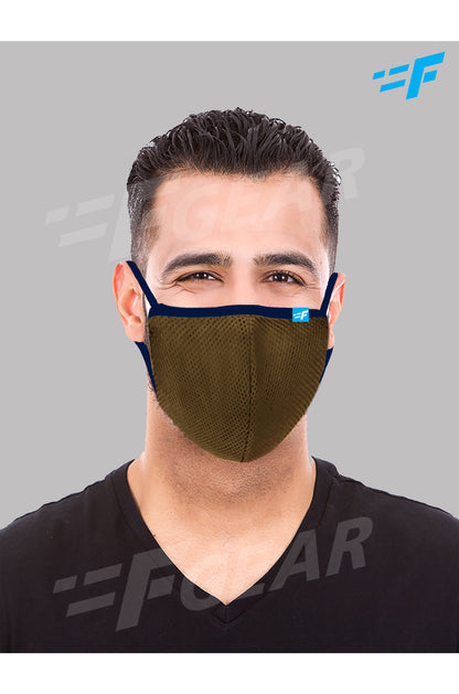7layer F95 CE ISO SITRA Lab tested >95% BFE reusable washable Safeguard mask Khaki color Pack of 1