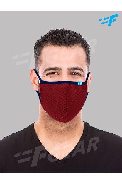 7layer F95 CE ISO SITRA Lab tested >95% BFE reusable washable Safeguard mask Red color Pack of 1