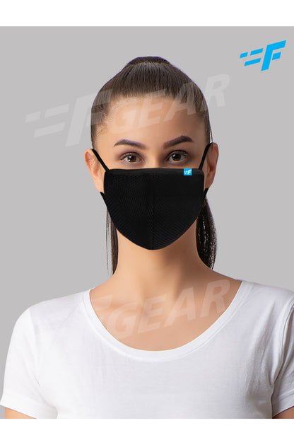7layer F95 CE ISO SITRA Lab tested >95% BFE reusable washable Safeguard mask Black color Pack of 1
