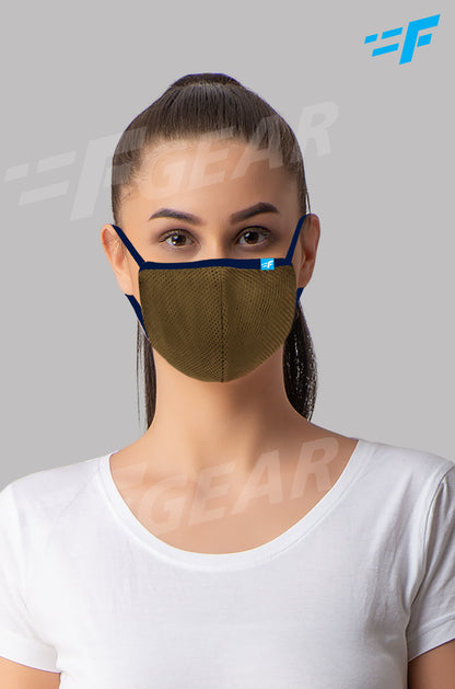 7layer F95 CE ISO SITRA Lab tested >95% BFE reusable washable Safeguard mask Khaki color Pack of 1