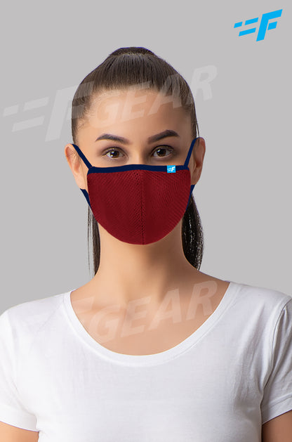 7layer F95 CE ISO SITRA Lab tested >95% BFE reusable washable Safeguard mask Red color Pack of 1