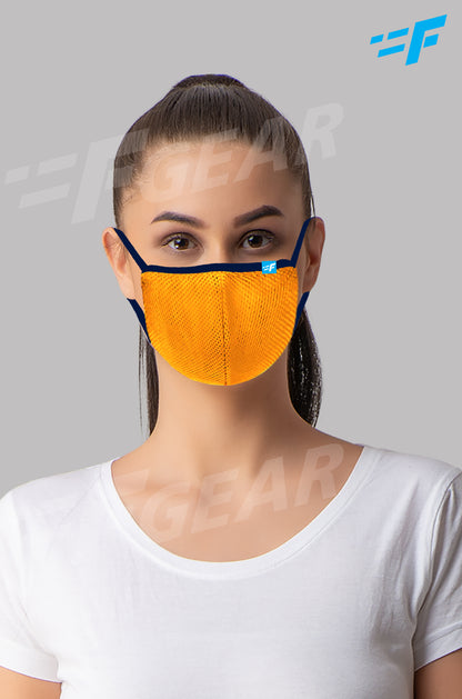 7layer F95 CE ISO SITRA Lab tested >95% BFE reusable washable Safeguard mask Yellow color Pack of 1