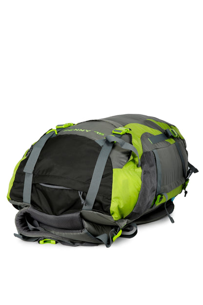 Penny 75L Green Gry Rucksack with Rain Cover