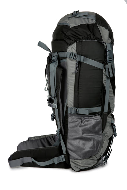 Penny 75L Black Gry Rucksack with Rain Cover