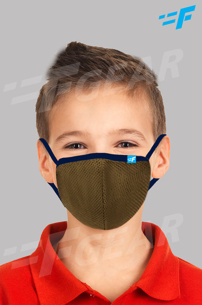 7layer F95 CE ISO SITRA Lab tested >95% BFE reusable washable Safeguard mask Khaki color Pack of 1