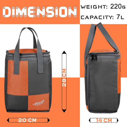 Soiree 7L Grey Orange Lunch Bag