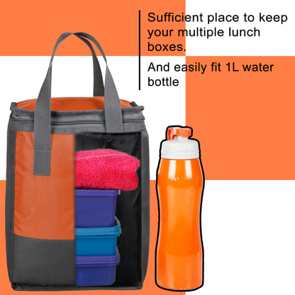 Soiree 7L Grey Orange Lunch Bag