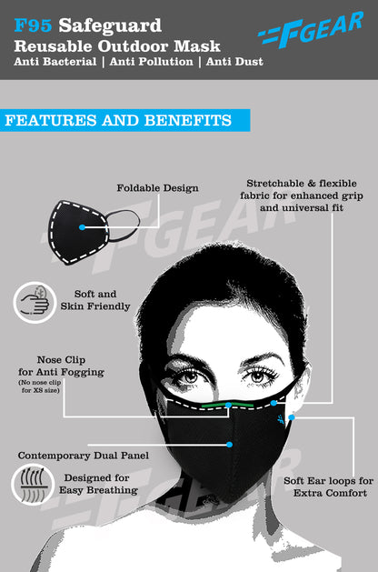 7layer F95 CE ISO SITRA Lab tested >95% BFE reusable washable Safeguard mask Yellow color Pack of 1