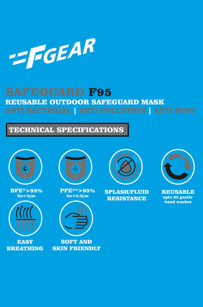 F Gear Safeguard F95 Outdoor Mask (Pack of 5)