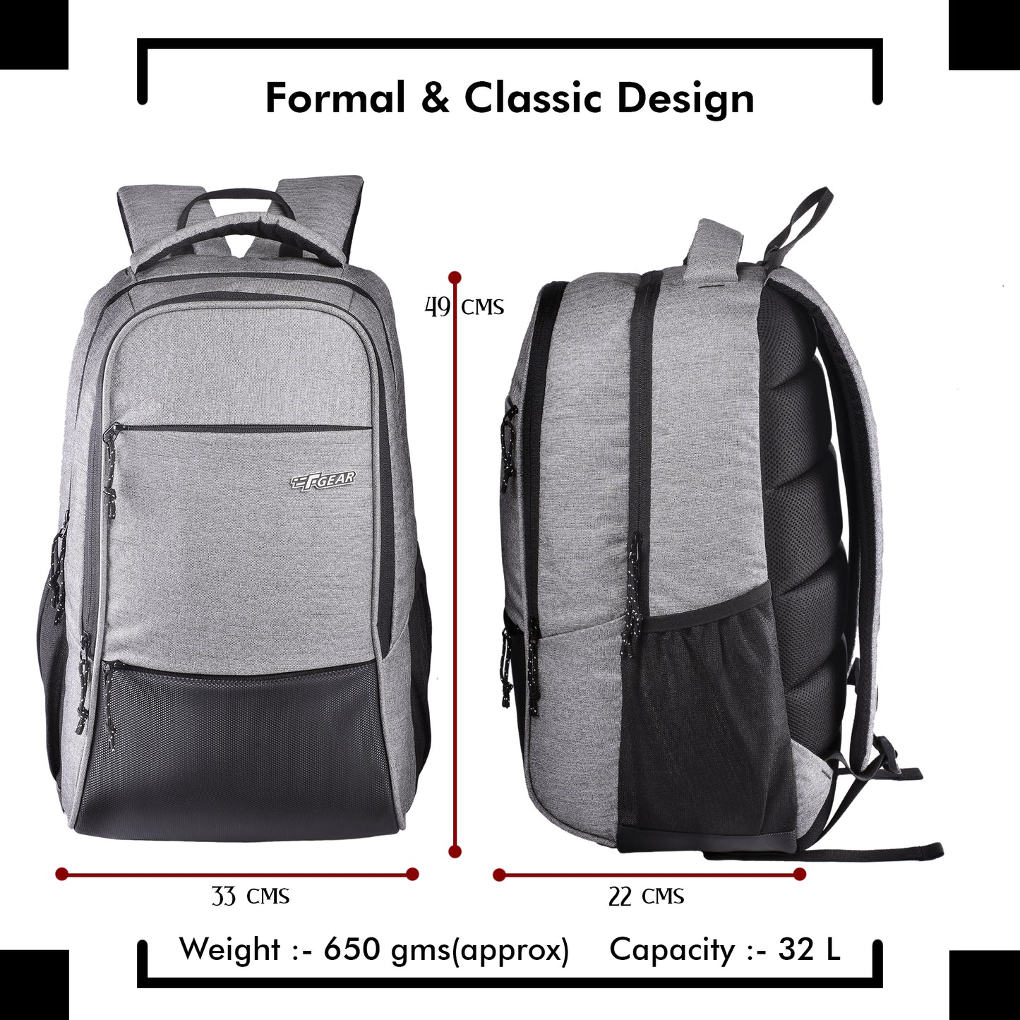 Arigato 32L Melange Light Grey Laptop Backpack
