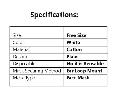 F Gear Cotton Dustproof Face Mask (Pack of 100 pieces)