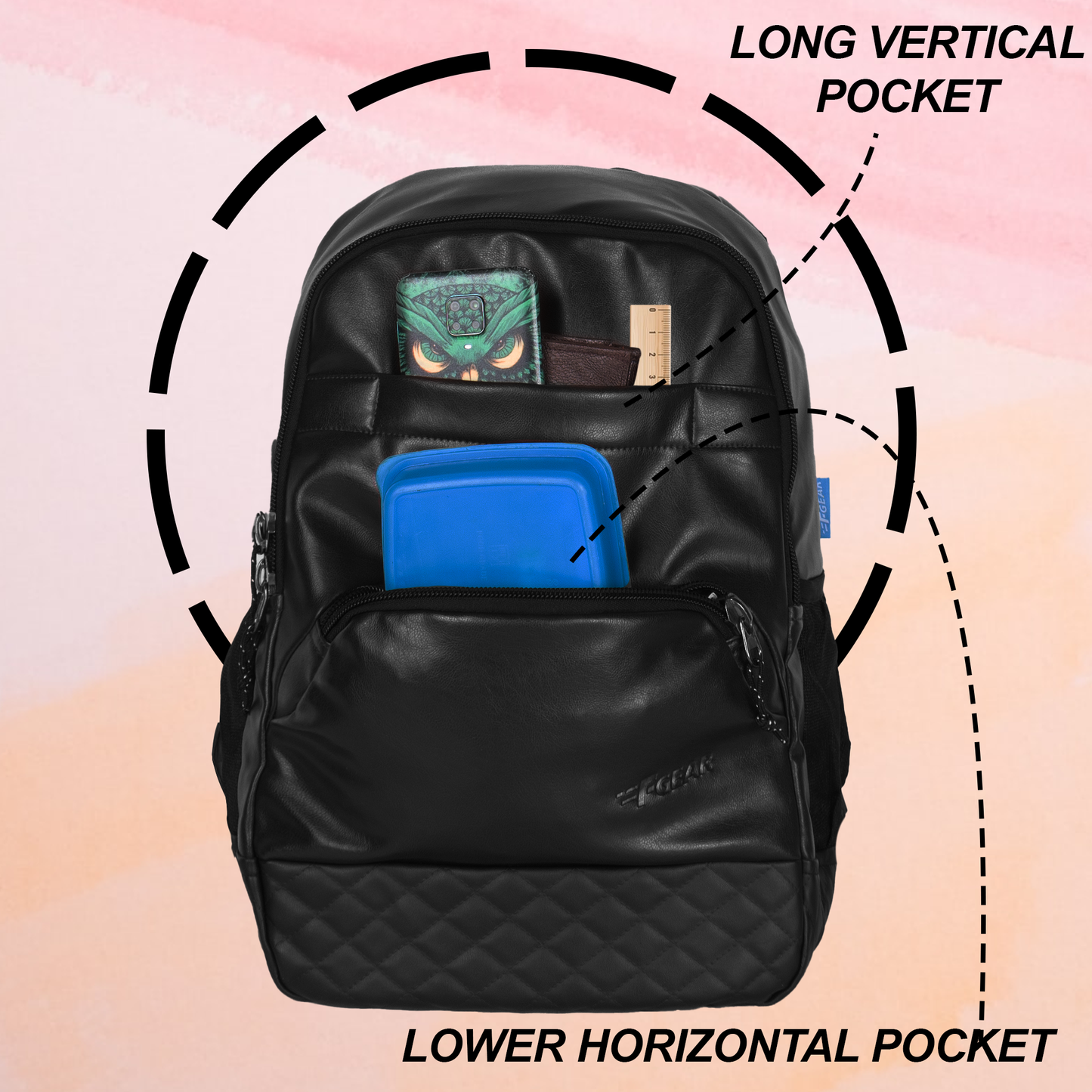 Luxur 25L Black Anti theft Laptop Backpack F Gear.in